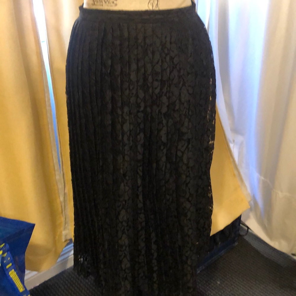 Pleated lace skirt